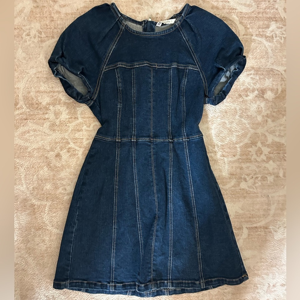 zara denim mini dress